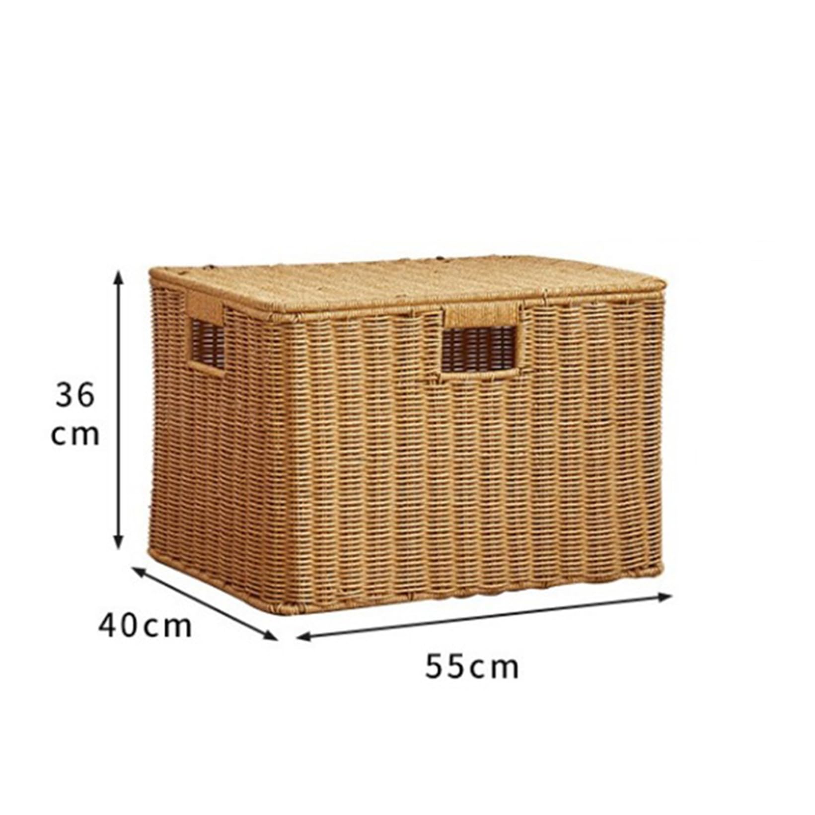 Amazon｜NJNEW かご バスケット ふた付き ラタン 40*26*27cm かご